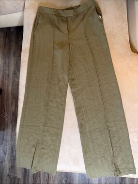 Zara Olive Green Trousers with Cream Lining